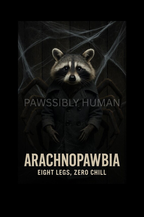 Spider Raccoon Art Print: Arachnopawbia Halloween Decor (digital