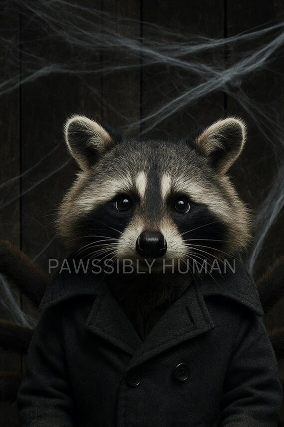 raccoonページ Spider Raccoon Art Print: Arachnopawbia Halloween Decor (digital