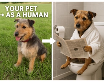 Custom Pet Portrait – Your Pet as a Human!