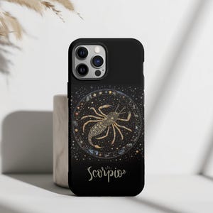 Scorpio Phone Case, Zodiac Cosmic Loop, Astrology Lovers Gift, iPhone 16 15 14 13 12 11 Pro Max Plus X, Samsung Galaxy S22 S20 S23  Ultra