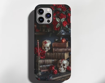 Funda gótica de esqueleto para iPhone y Samsung: Dark Academia