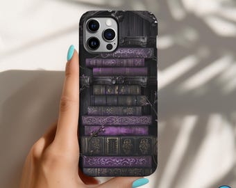 Gothic Bibliothek MagSafe iPhone Hülle: Buch- & Blumenmuster