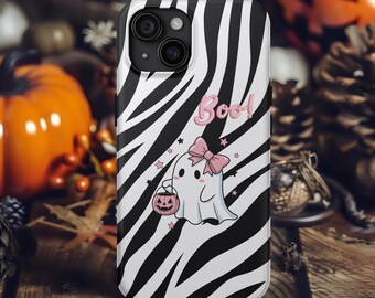 Spooky Ghost Zebra Phone Case: Kawaii Halloween iPhone, Samsung, Pixel