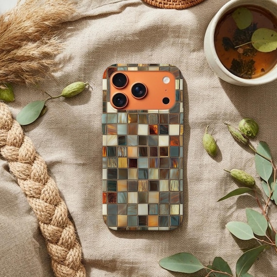 Boho Mosaic Tile iPhone Magsafe Case: Elegant Colorful Glass-Tile Design ,Tough Protective Cover for Iphone 17 /16 /15 /14 /13 /Pro /Pro Max