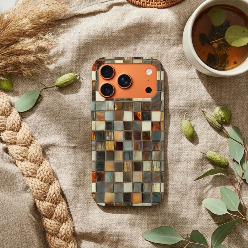 Boho Mosaic Tile iPhone Magsafe Case: Elegant Colorful Glass-Tile Design ,Tough Protective Cover for iPhone 17 /16 /15 /14 /13 /Pro /Pro Max image 1