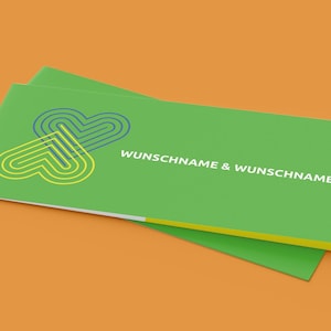 Einladungskarten zur Hochzeit, Liebesfeier Doppelherz 20 Stück (für queere Paare & Throuples)