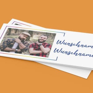 Einladungskarten zur Homo Ehe Fotorahmen 20 Stück (für queere Paare & Throuples)