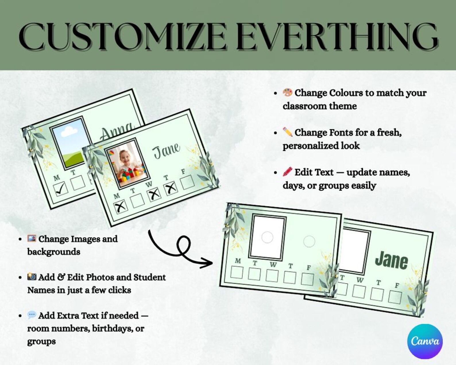 Nature-themed Locker Tags: Editable Name Labels, Bag Tags (canva ...