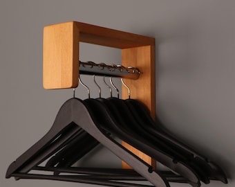 Cintre Ceinture/Cravate En Bois Massif - 12 Emplacements + 11 Crochets - Organisation Placard Ou Mur