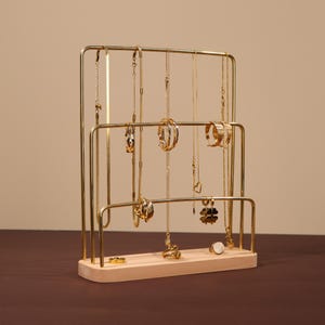 NOVITA store jewelry display stand, Jewelry Organizer, Gold Jewelry Display Stand