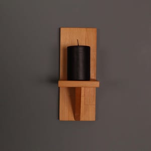 wall candle holder, candle wall sconce, wood shelf, rustic wood shelf