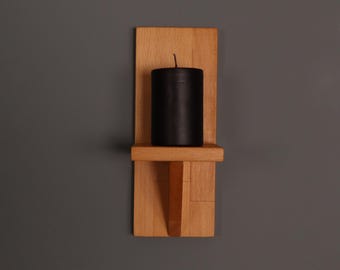 Bougeoir mural en bois rustique : étagère de décoration intérieure élégante