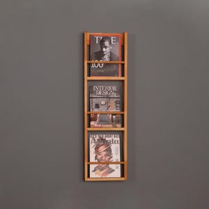 wall mounted magazine rack, modern magazine display, magazine stand for office, magazine stand wall mounted