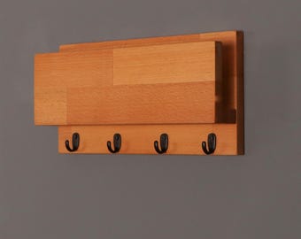 Wooden Key Holder for Wall: Entryway Mail Organizer