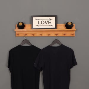 Coat rack shelf, Entryway Organizer, farmhouse coat rack, Hallway shelf, Peg Rack, Peg Rail, Wooden Wall Mount shelf,