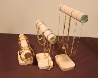 Wooden Bracelet Stand, Pendant Holder and Watch Organizer, Jewelry Display