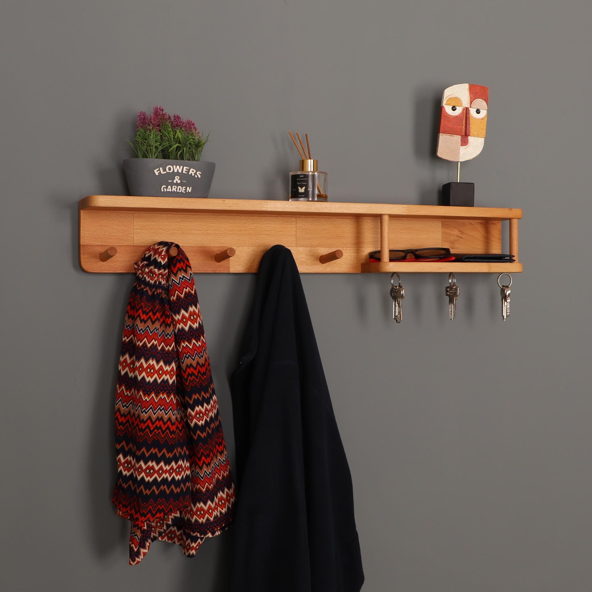 Entryway Organizer Wall , Wood Wall Organizer , entryway coat rack with shelf