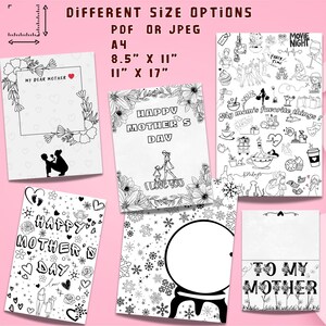Juego para colorear para el Día de la Madre / Un regalo especial para mamá / Tarjetas, pósteres y hojas de cartas imprimibles / Creativo / Hazlo tú mismo / Regalos de última hora