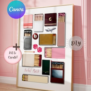 Matchbook Art Template: Custom Photo Gift, Canva DIY (Digital Download)
