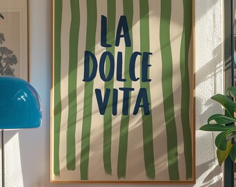 La Dolce Vita Print: Dopamine Decor, Retro Wall Art (Digital Download)