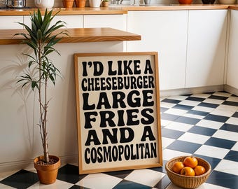 SATC-poster: Decoratie voor drankkarretje, typografische muurdecoratie (matte print)