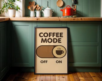 Retro Coffee Poster: Coffee Wall Art, Vintage Kitchen Bar Decor (Digital Download)