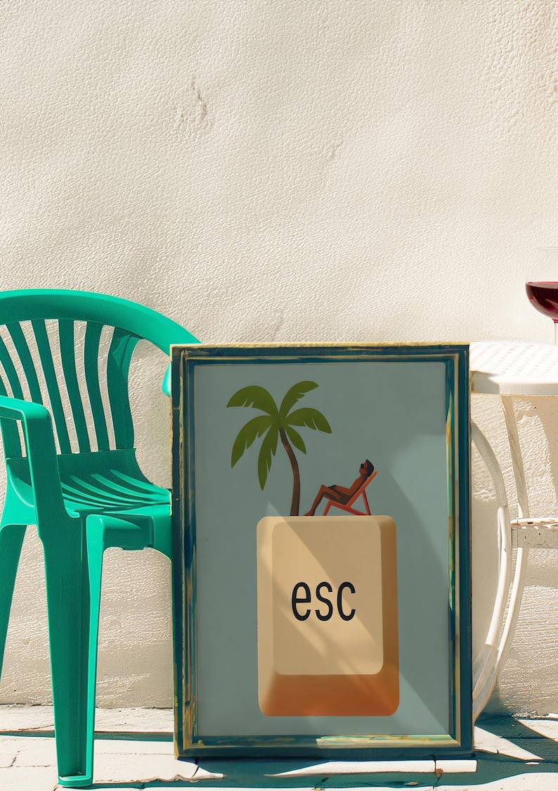 Funny Office Gifts: Escape Key Poster, Geeky Home Decor, Home Office Art (Matte Print) image 14