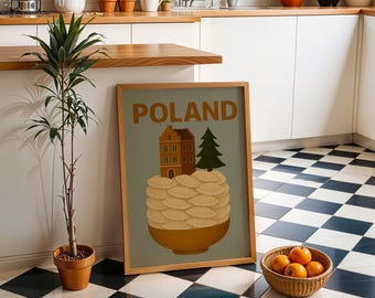 Pierogi Kitchen Poster: Polish Food Art, Retro Kitchen Decor (Matte Print)