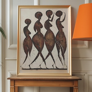 African Woman Print Art, Afro Art Poster, Abstract Wall Art, Boho Gallery Wall, Tribal Art,Afrocentric Poster, Silhouette Art Poster