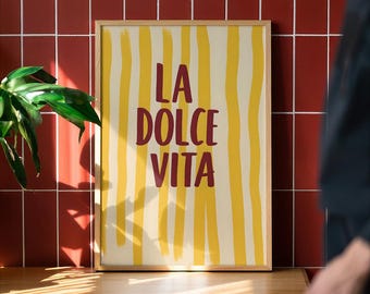 La Dolce Vita Print: Dopamine Decor, Retro Wall Art (Digital Download)