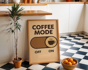 Retro Coffee Poster: Coffee Mode Wall Art, Vintage Kitchen Bar Decor (Matte Print)