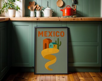 Arte mural mexicano: Decoración de cocina retro, póster de tacos (descarga digital)