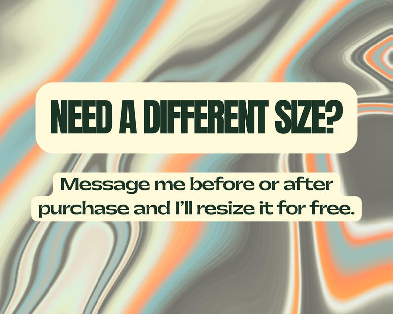 Need a different size poster? Custom wall art resize available for free with personalized digital download from Nelly's Digital Studio.