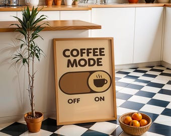 Retro Coffee Poster: Coffee Wall Art, Vintage Kitchen Bar Decor (Digital Download)