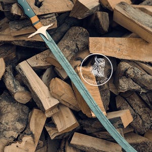 Handmade Custom Damascus Steel Sword | Arabic Islamic Decorative Blade | Collectible Gift for Him | Groomsmen, Birthday, Anniversary Sword