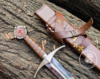 Handmade Knights Templar Sword | Medieval Crusader Replica blade | Custom Sword Gift for Him/her