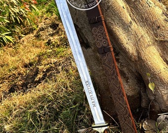 Épée Viking en acier au carbone forgée à la main, épée médiévale-fantastique nordique