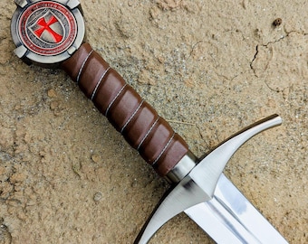 Handmade Knights Templar Sword | Medieval Crusader Replica Blade | 39" length, Gift for Him