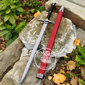 Hand-Forged Medieval Style Longsword | 38&quot; Collectible Sword with 28&quot; High Carbon Steel Blade &10&quot; Leather Handle | Decorative Display Piece