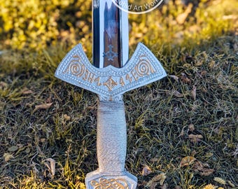 Hand Forged Damascus Steel Viking Longsword, 36 inch Replica