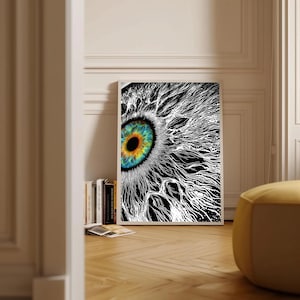Colorful Abstract Eye Wall Art - Digital Print | Psychedelic Eye Artwork for Instant Download | Modern Surreal Line Art for Home Decor