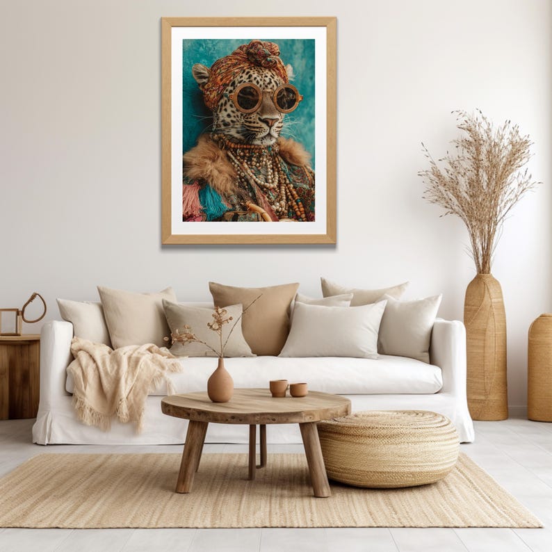 Vintage Fashion Leopard Poster – Glam Animal Leopard Wall Art Print ...