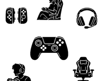 Gamer SVG Bundle | Controller Headset Joystick | Gaming Cut Files for Cricut | SVG