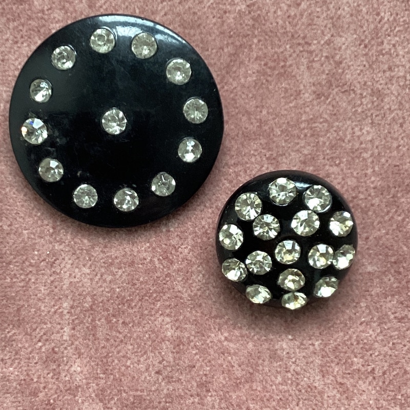 Black Rhinestone Buttons - Etsy