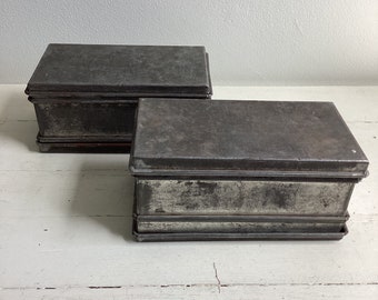 Two Vintage Tin Box Molds