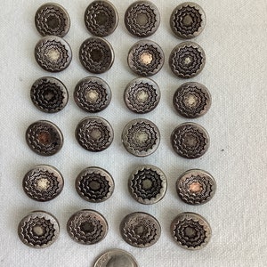 24 Vintage Silver Metal Shank Buttons