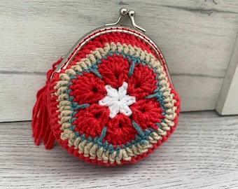 Schema PDF per portamonete all'uncinetto: Tutorial per portafoglio con struttura in metallo