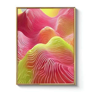 Bright Colorful Abstract Digital Print, Dopamine Decor Art For Modern Apartments, Fun Wall Decor For Bold Maximalist Expression