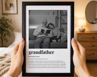 Personalised Godfather Definition Photo Print | Custom Family Friend Definition Picture Gift | Unique Godparent Illustration Art Print