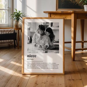 Personalised Niece Definition Photo Print | Custom Niece Card Definition Picture Gift | Unique Niblings Illustration Art Print